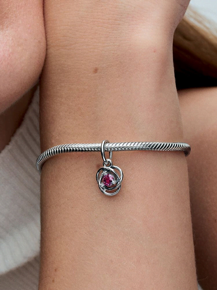 Pink Eternity Circle Dangle Charm