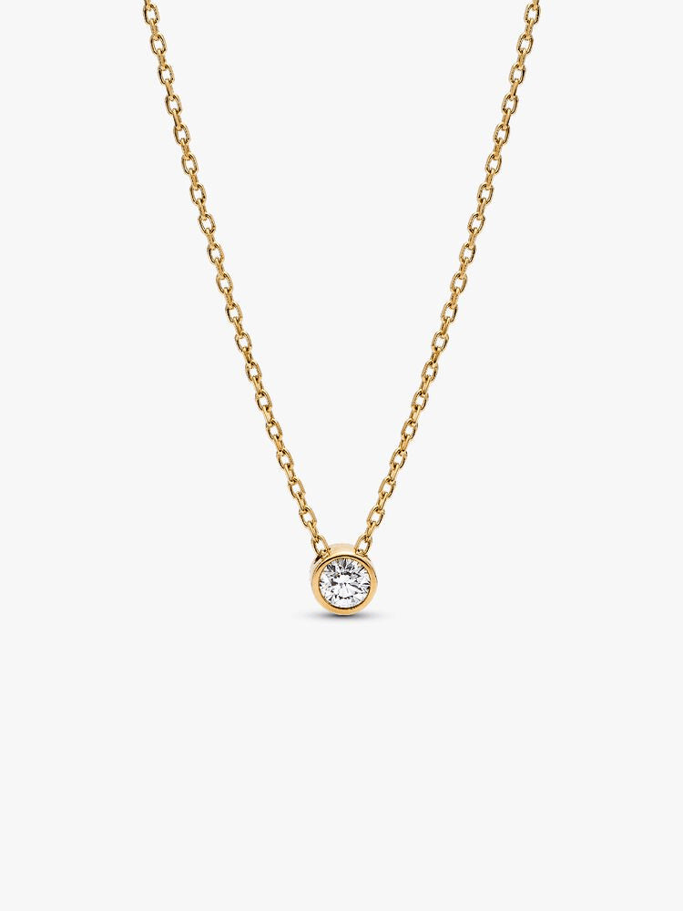 Pandora Era Bezel 14k Gold Lab-grown Diamond Pendant Necklace