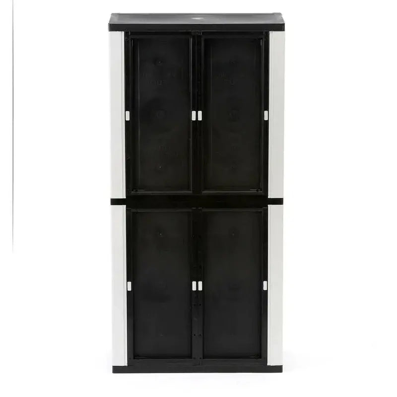 Gray Plastic Garage Storage Cabinet 35 in W x 71 in H x 18 in D, 4 Adjustable Shelves - 2025 Model