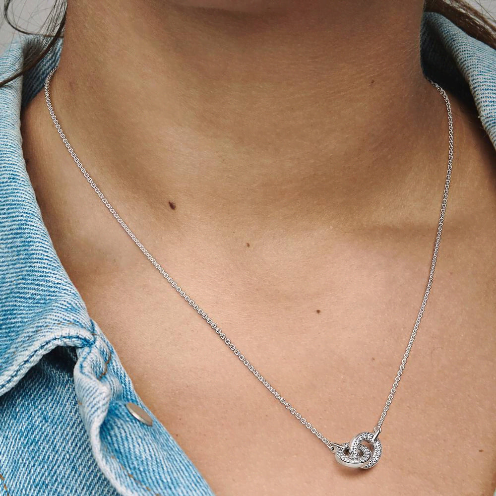 Pandora Signature Intertwined Pavé Pendant Necklace