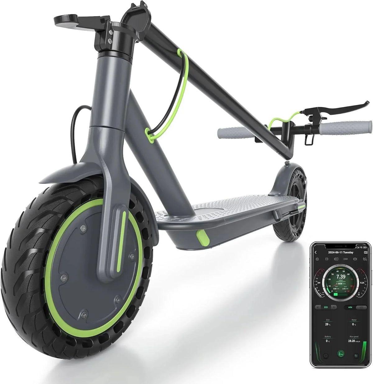 Roinside Electric Scooter, 8.5 in Solid Tires, 350W, 19 MPH, 21-23 Miles - UP12 Plus