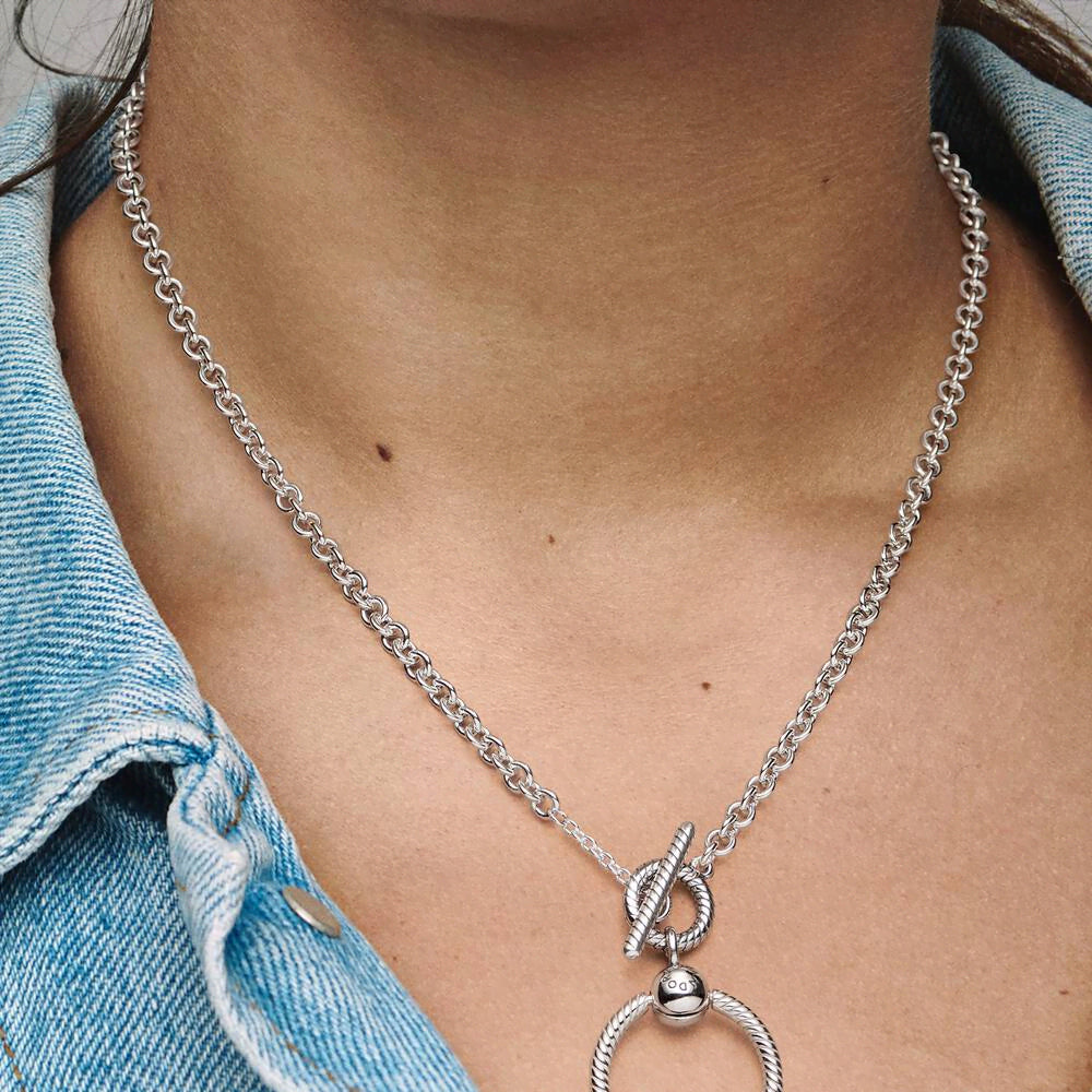 FINAL SALE - Pandora Moments O Pendant T-bar Necklace