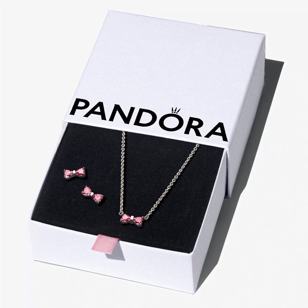 Sparkling Pink Bow Jewelry Gift Set