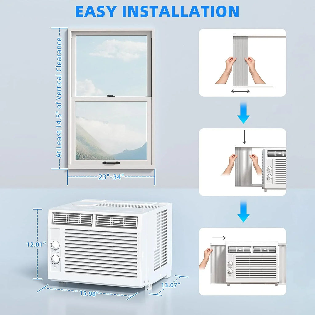 Antarctic Star U-Shaped Window Air Conditioner, 12,000 BTU, 115 Volts