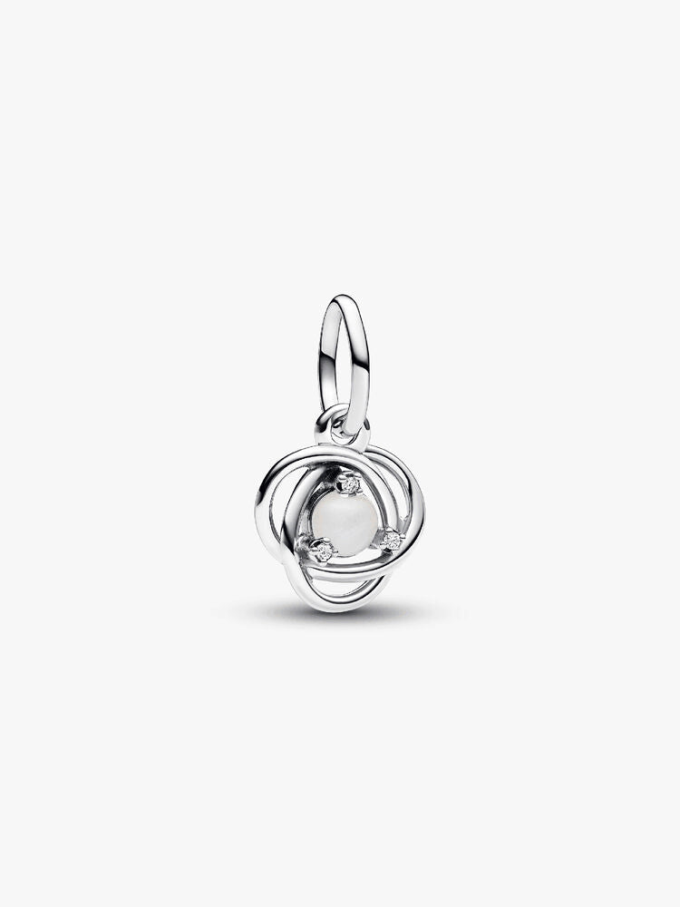 White Eternity Circle Dangle Charm