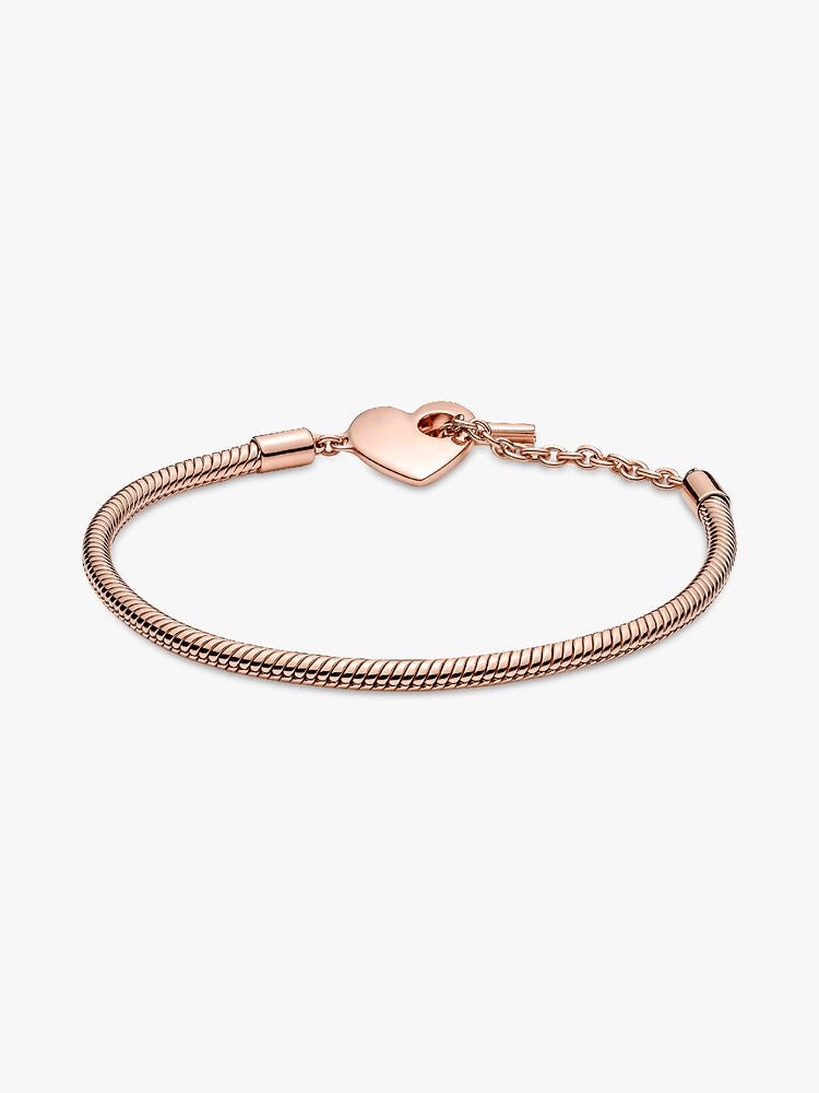 Pandora Moments Heart T-Bar Snake Chain Bracelet