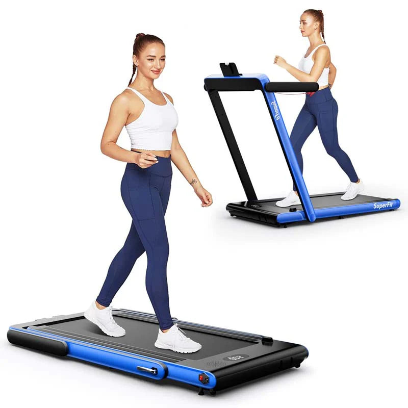 GYMAX 2-in-1 Folding Under Desk Treadmill With Speaker, App And Remote Control - 2.5HP