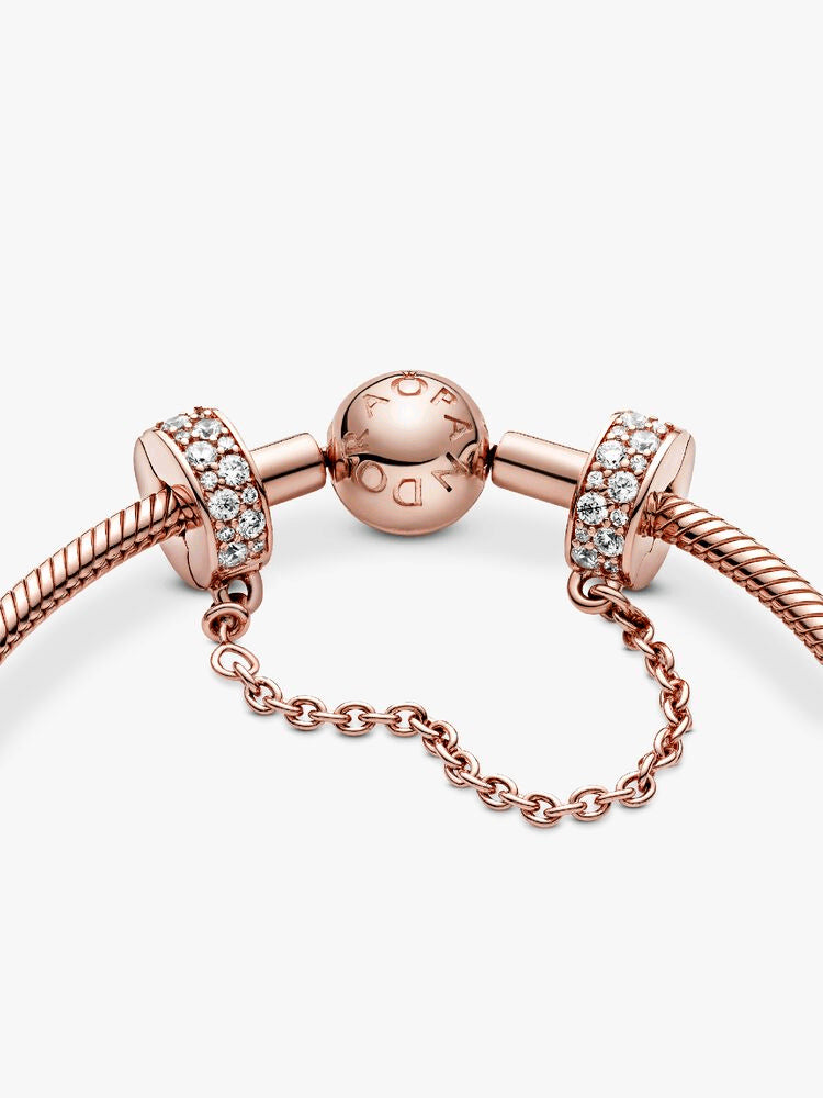Clear Pavé Safety Chain Clip Charm