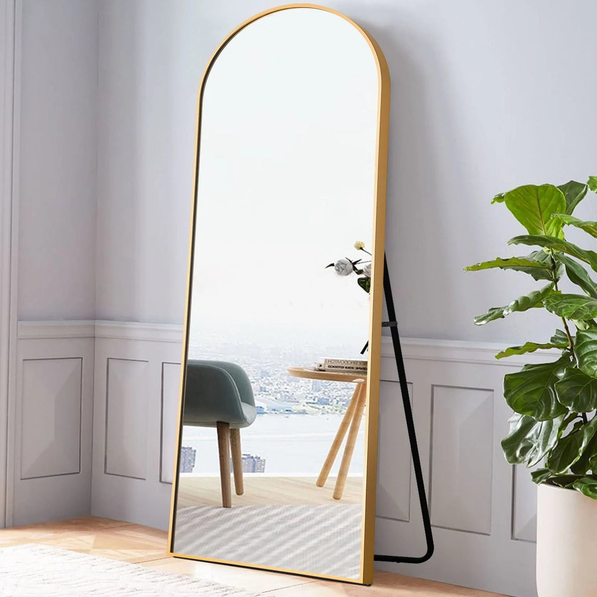 Arched Full-Length Floor Mirror - Standing And Wall-Mounted