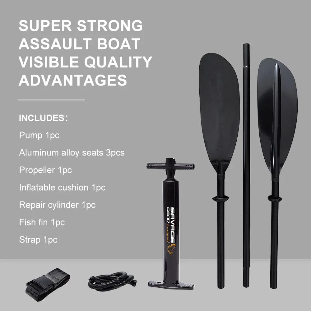 2 Person Inflatable Fishing Kayak PVC Boat, 130 in x 43 in x 11.8 in - Aluminum Alloy Seats