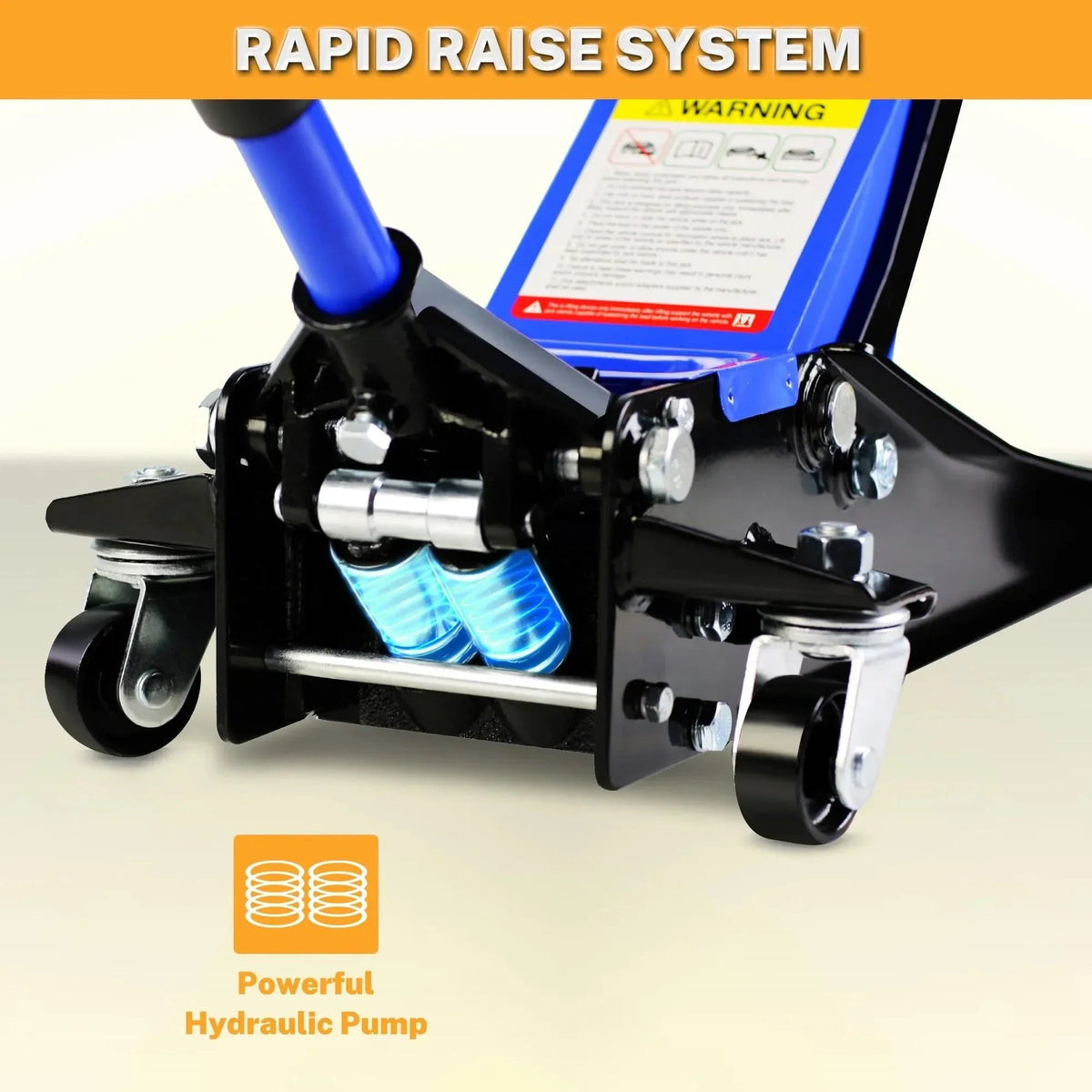 Seizeen 4-Ton Low Profile Floor Jack With Dual Pump Pistons, 4"-21" Lifting Range