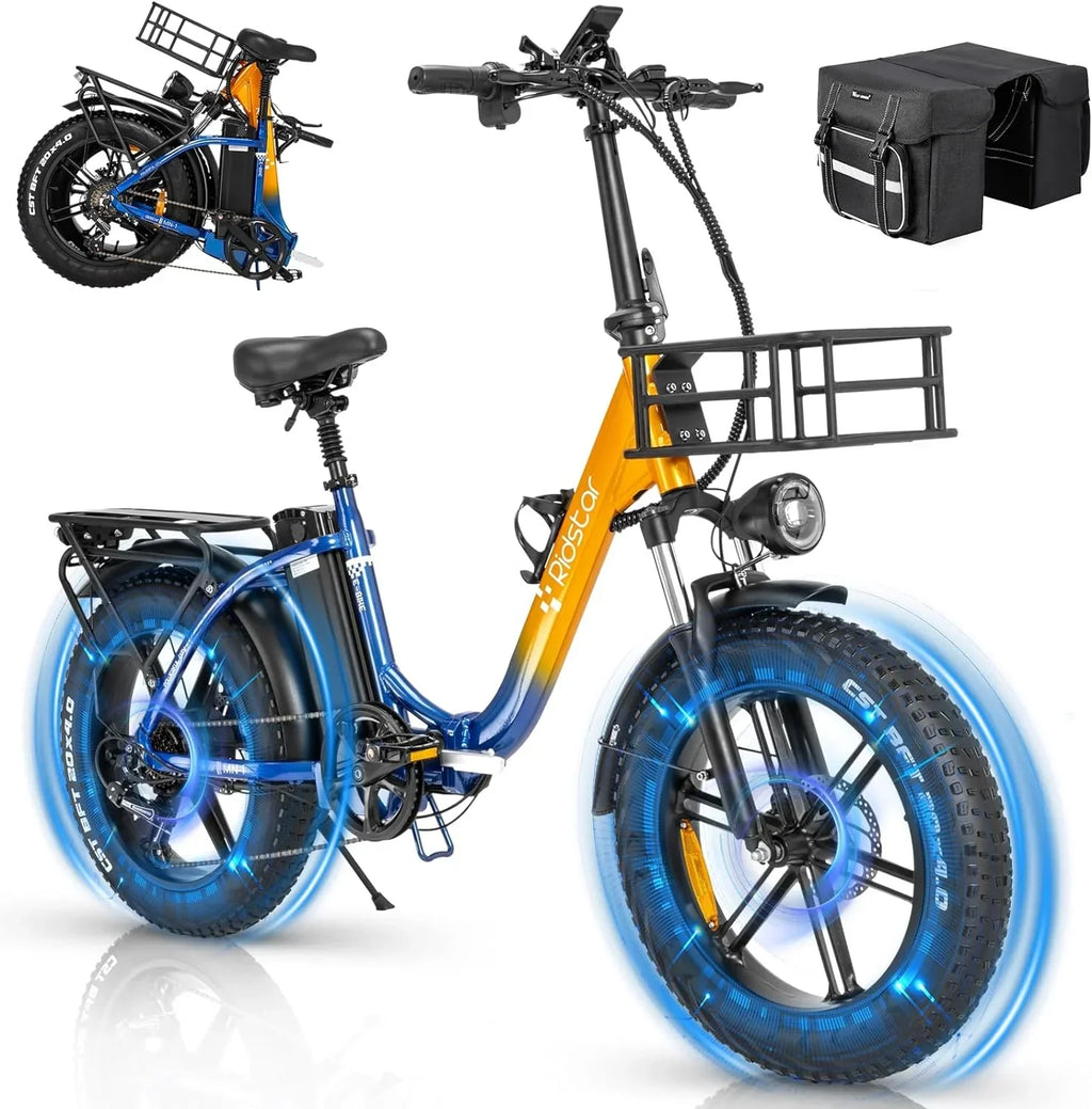 Electric Bike For Adults 750W 48V 15Ah Removable Battery 20x4 Fat Tire Folding - MN-20