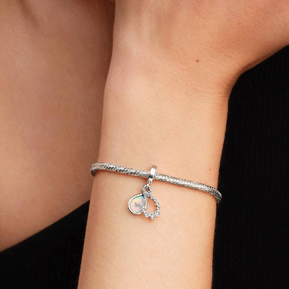 Opalescent Infinity Double Dangle Charm