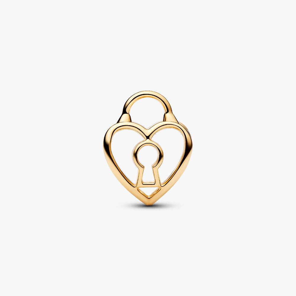 Openwork Heart Padlock Charm