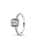 Sparkling Square Halo Ring