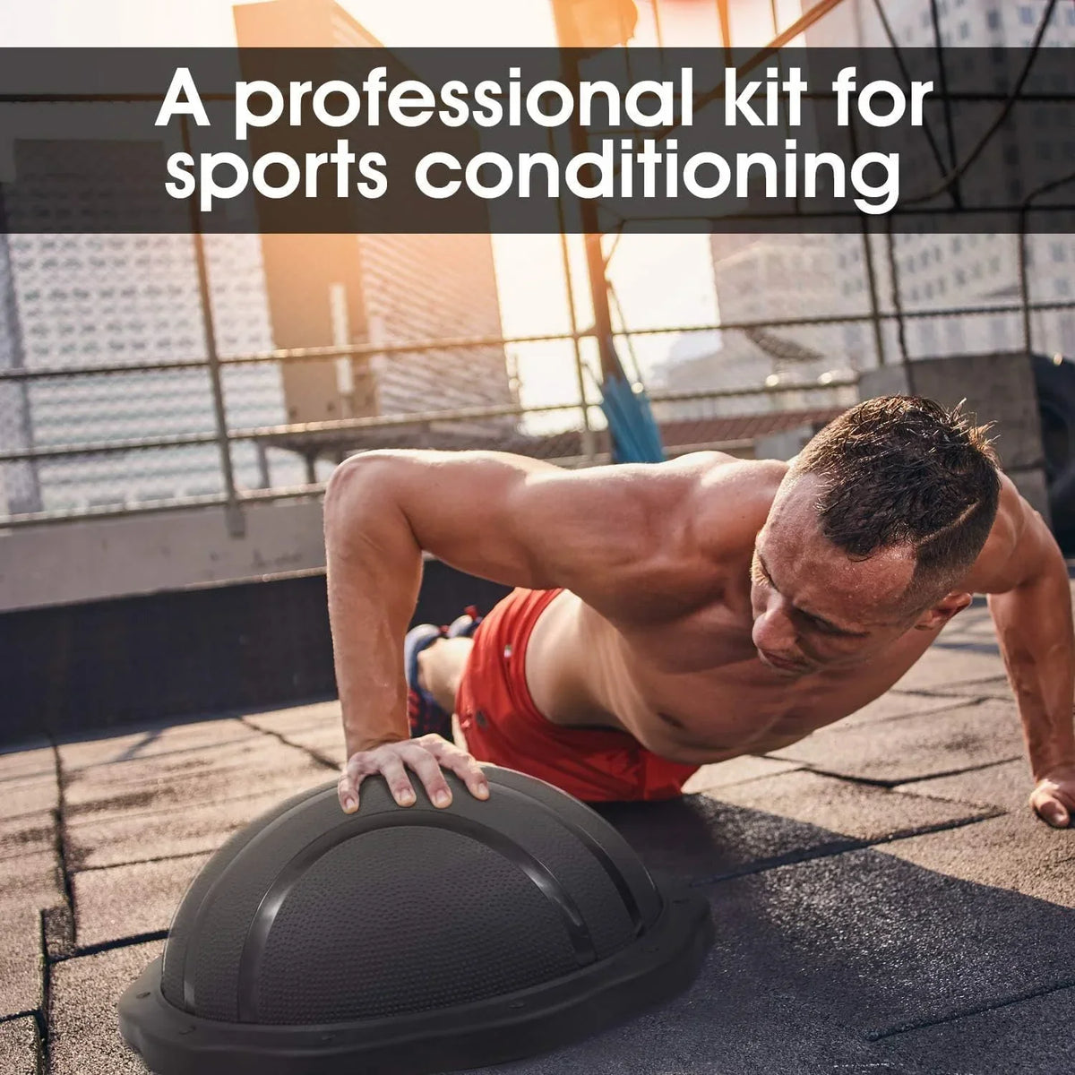 Yes4All Premium Half Ball Balance Trainer, 23.5 in x 7.25 in, 880 lbs, Black Matte