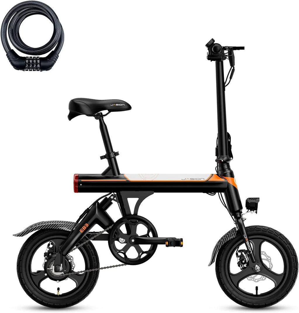 Jasion 14 Inch Folding Electric Bike, 21 Mph, 500W Peak Motor, 270Wh Battery - EB3