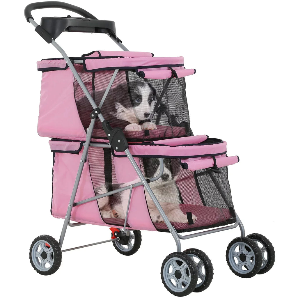 YRLLENSDAN Pet Stroller for Small and Medium Dogs and Cats - 4 Wheels