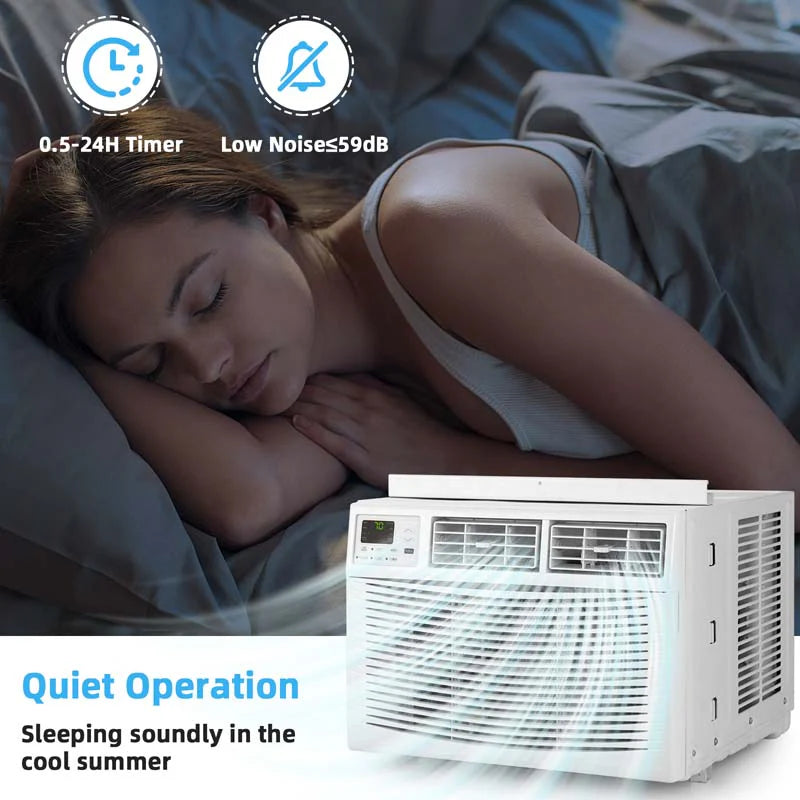 10000 BTU Window Air Conditioner With Remote, ECO Mode And Dehumidifier - White