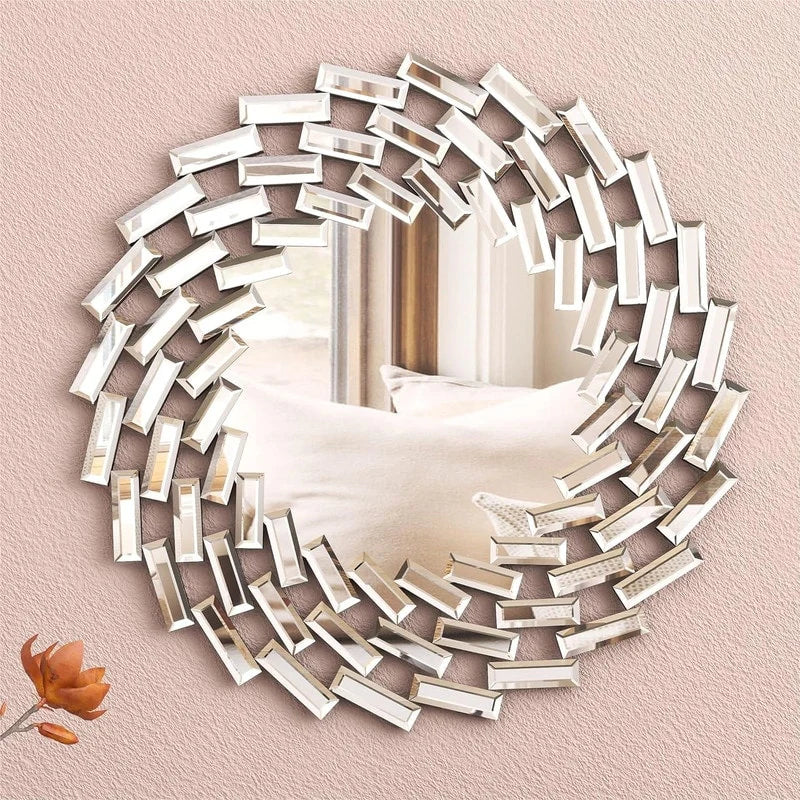 Round Spiral Sunburst Decorative Wall Mirror