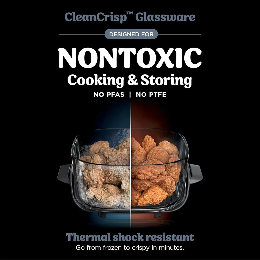 Ninja Crispi 4-in-1 Portable Glass Air Fryer Cooking System, 1500W, 4 QT And 6-Cup Containers