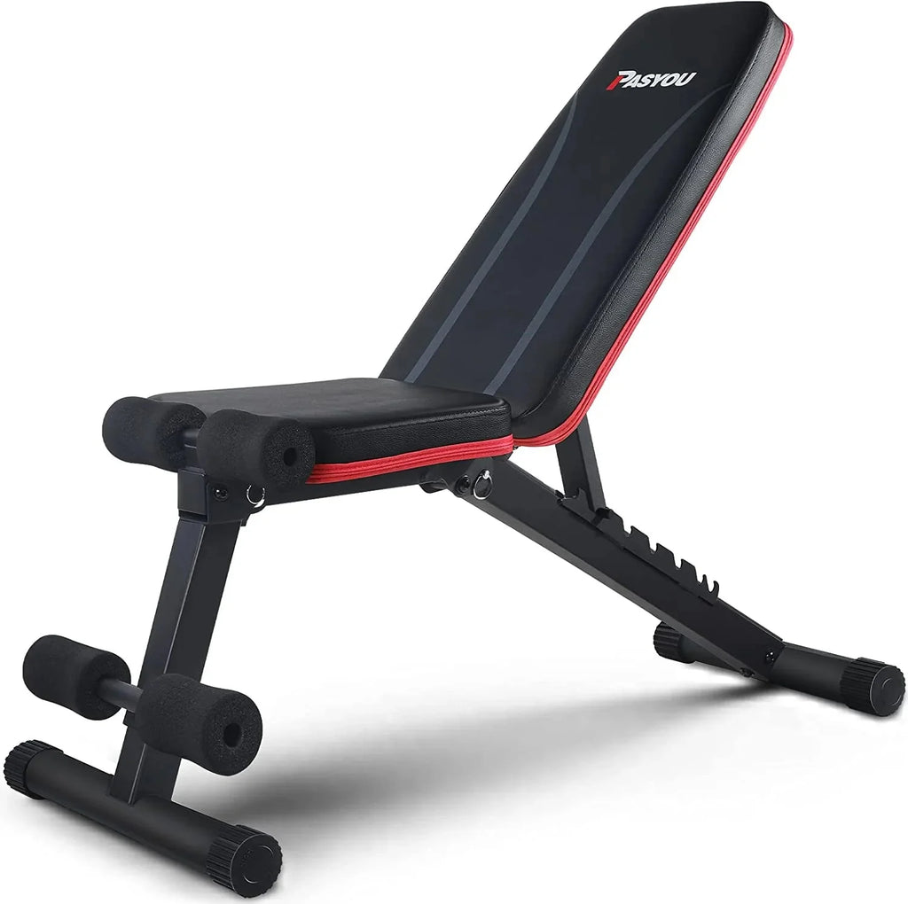 PASYOU Adjustable Weight Bench - 7 Back Positions, 500 lbs Capacity