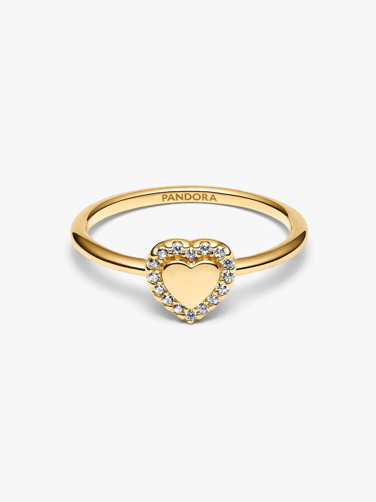 Engravable Heart Halo Ring