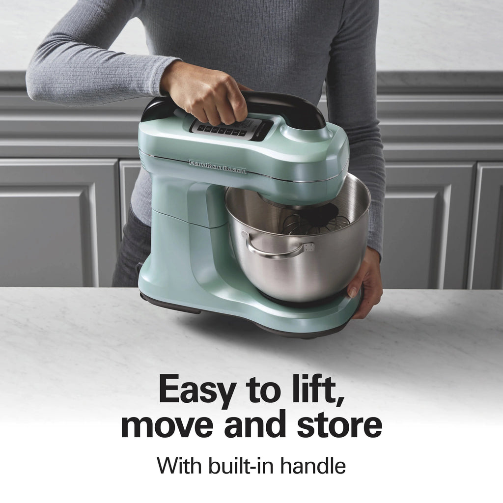 Hamilton Beach 4 Quart 7-Speed Tilt-Head Stand Mixer With Dough Hook, Whisk And Flat Beater - Black