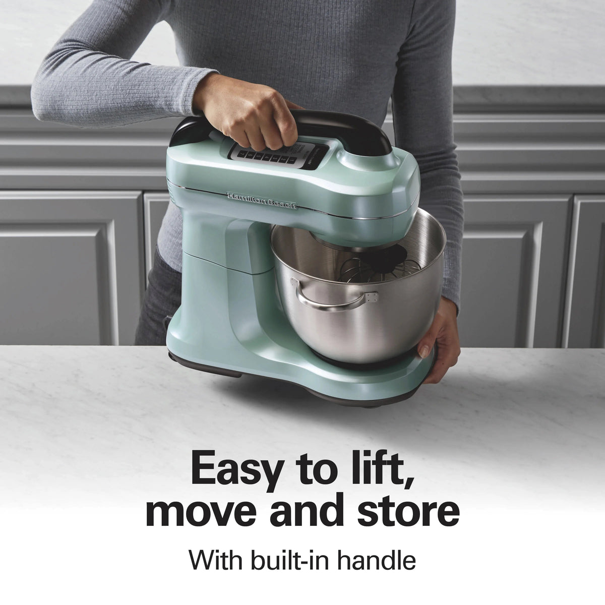 Hamilton Beach 4 Quart 7-Speed Tilt-Head Stand Mixer With Dough Hook, Whisk And Flat Beater - Black