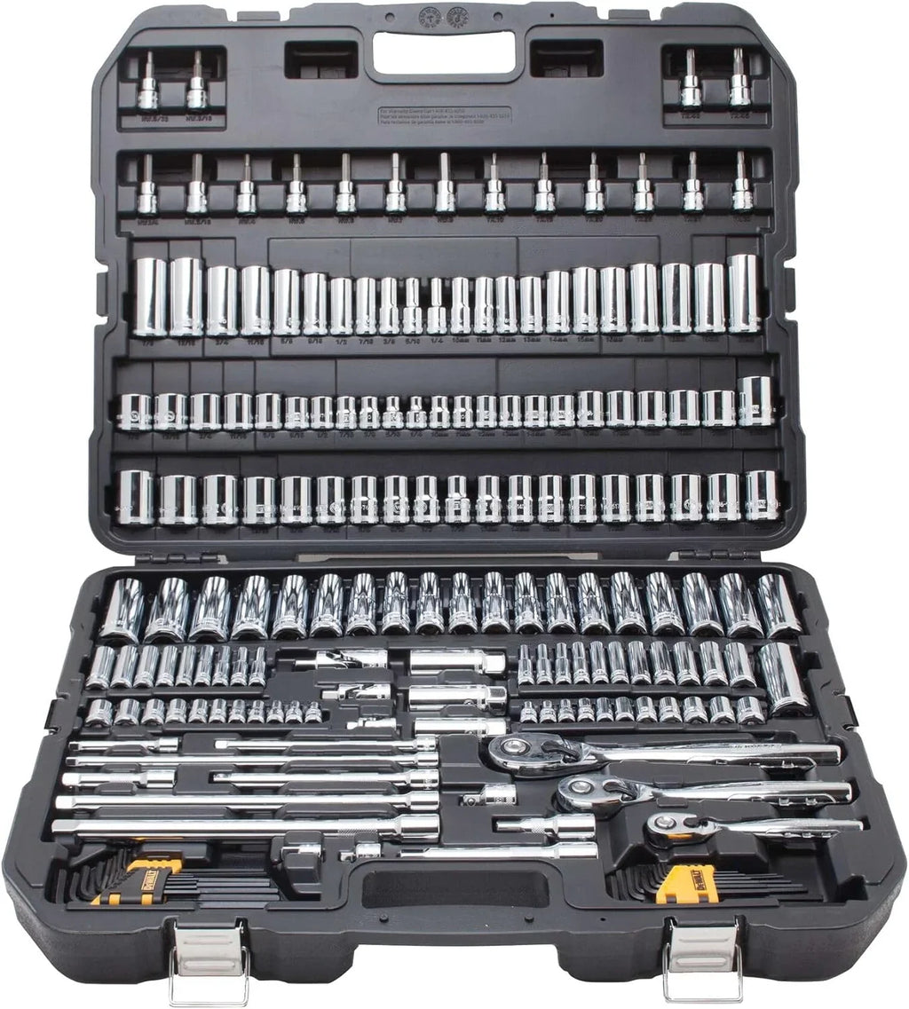 DEWALT Mechanics Tool Set, SAE And Metric, 192-Piece, 1/4, 3/8 And 1/2 in Drive - DWMT75049