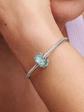 Winter Blue Snowflake Murano Charm
