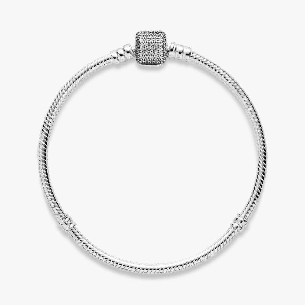 Pandora Moments Sparkling Pavé Clasp Snake Chain Bracelet