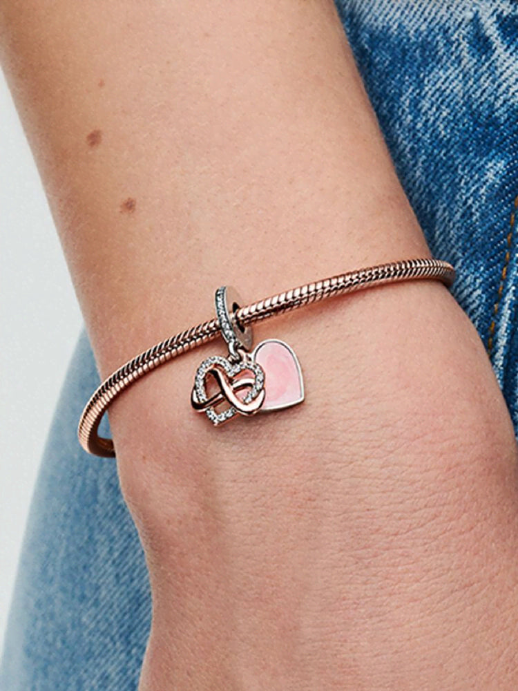 Sparkling Infinity Heart Dangle Charm