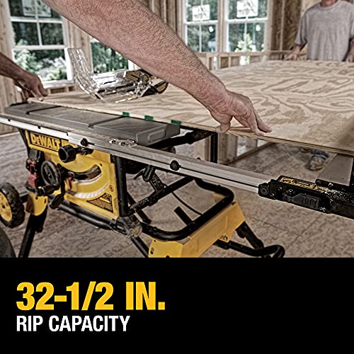 10 in 15A Table Saw With Rolling Stand - 32-1/2 in Rip Capacity Portable Jobsite Saw