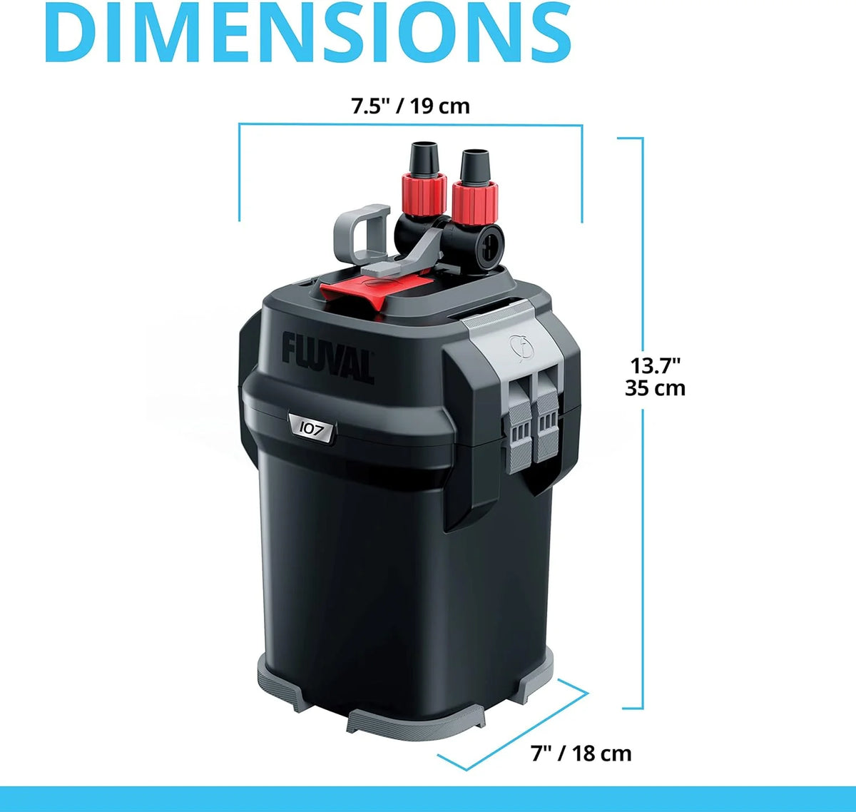 Fluval Aquarium Canister Filter, Black, Up To 100 Gallons - 407 A450