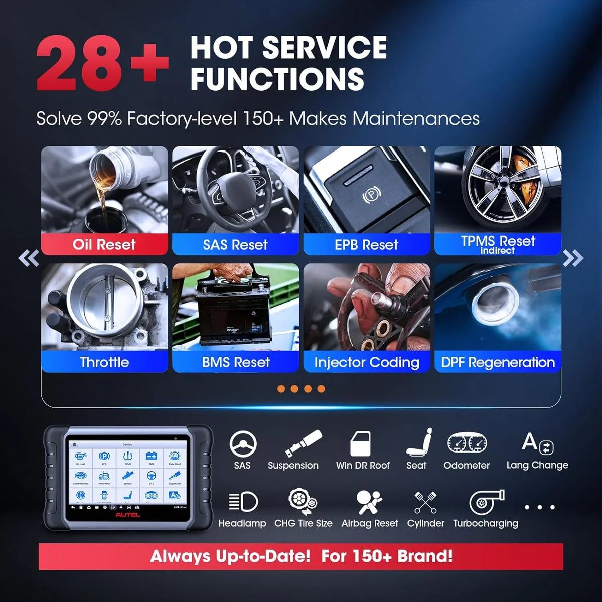 Autel MaxiCOM MK808S Automotive Diagnostic Scanner With 7-inch LCD Touchscreen