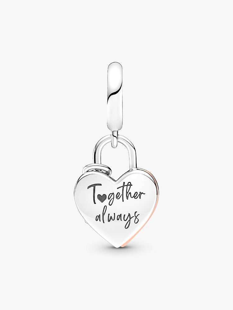 Heart Padlock Double Dangle Charm