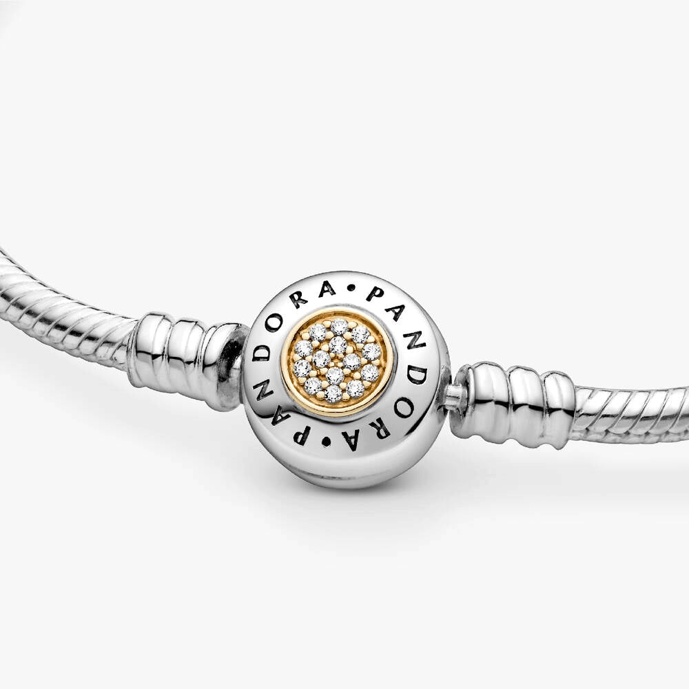 FINAL SALE - Pandora Moments Logo Clasp Snake Chain Bracelet