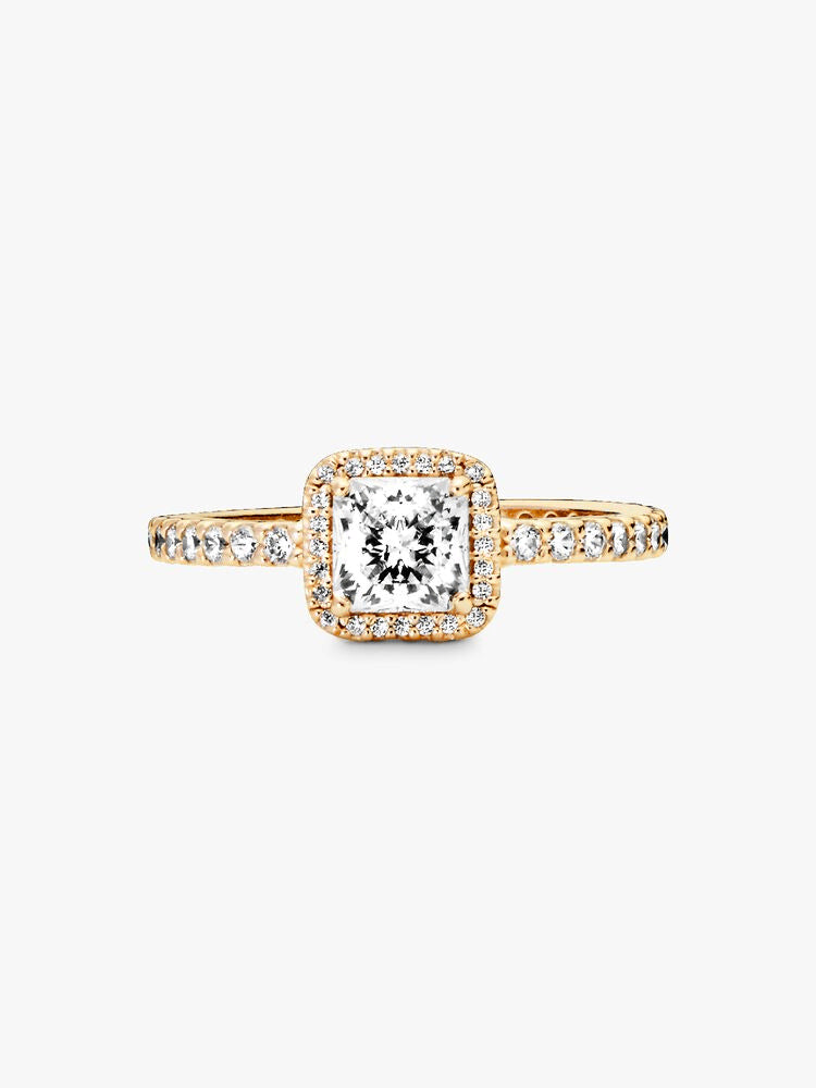 FINAL SALE - Square Sparkle Halo Ring