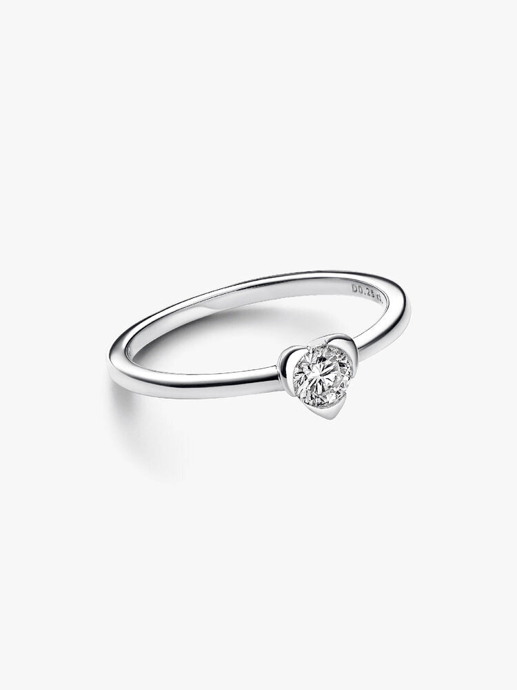 Pandora Talisman Sterling Silver Lab-grown Diamond Heart Ring
