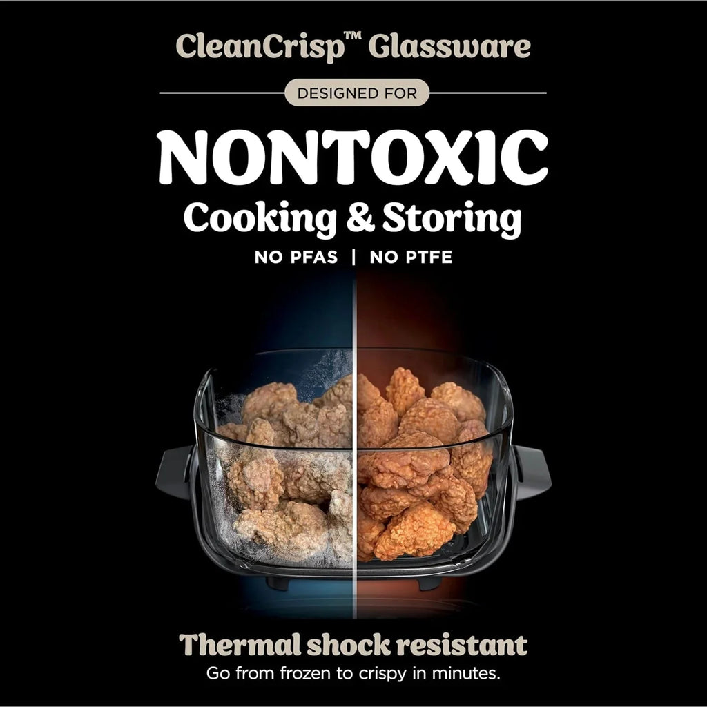 Ninja Crispi 4-in-1 Portable Glass Air Fryer Cooking System, 1500W, 4 QT And 6-Cup Containers