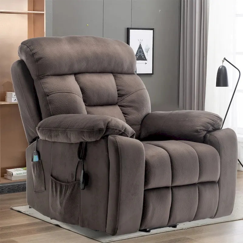 Large Electric Power Lift Recliner With Heat, Massage, Hidden Cup Holder - 40.94W x 38.19D x 42.52H