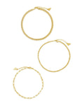 Three Row Chain Anklet Set in Gold
