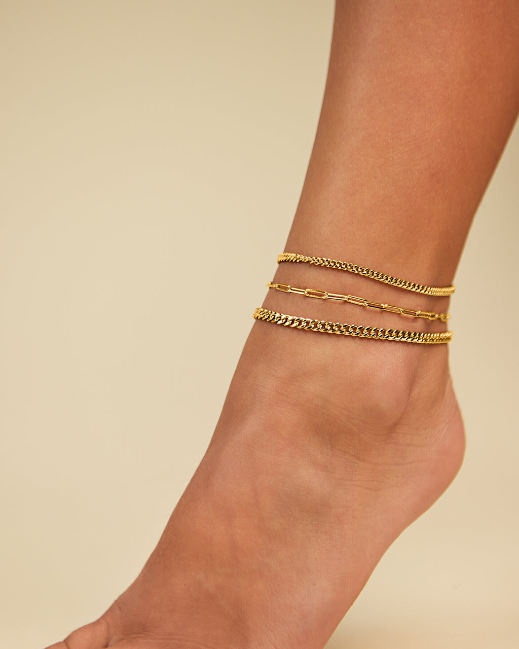 Three Row Chain Anklet Set - view 3