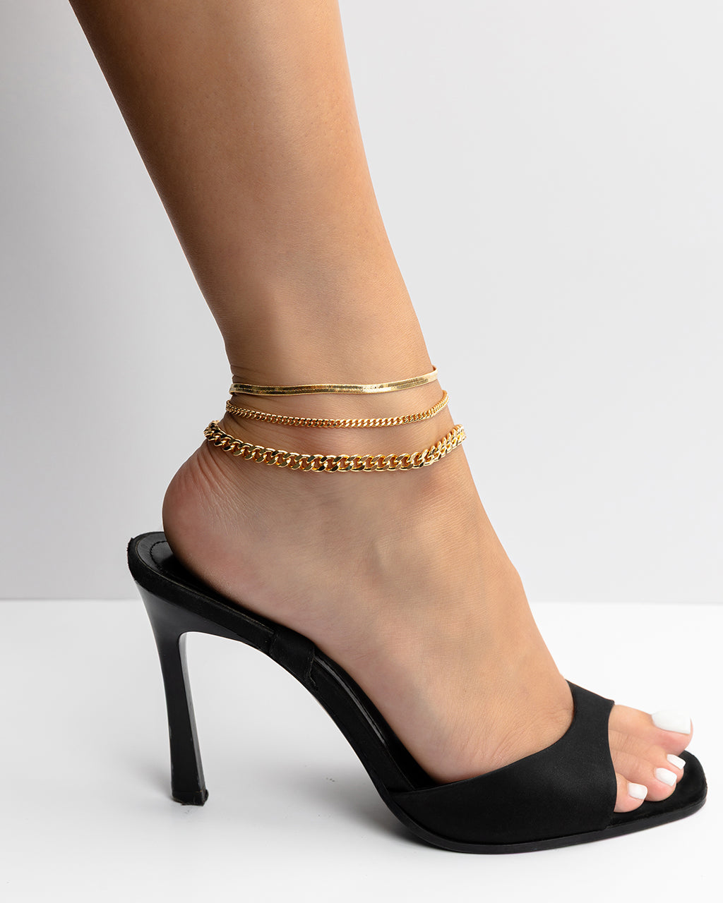 Adalina Three Chain Anklet Set - view 2