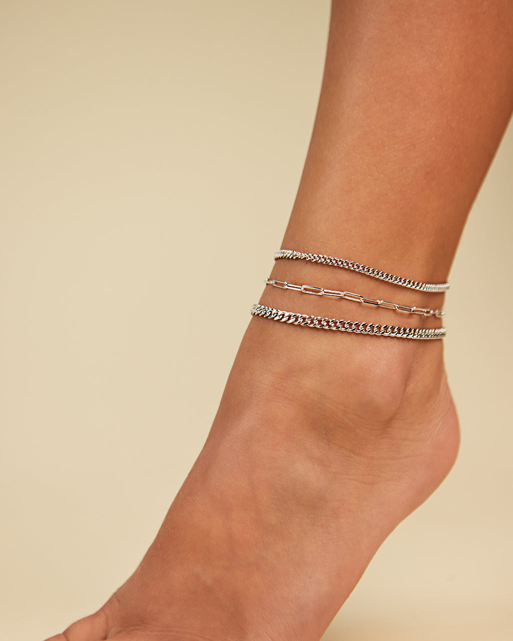 Three Row Chain Anklet Set - view 6