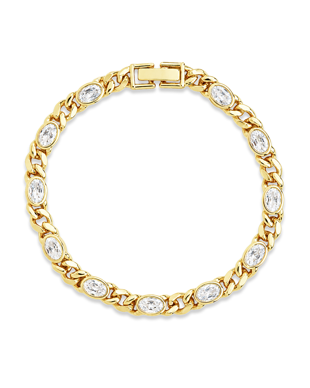 Cassie CZ Bezel Tennis Bracelet in Gold