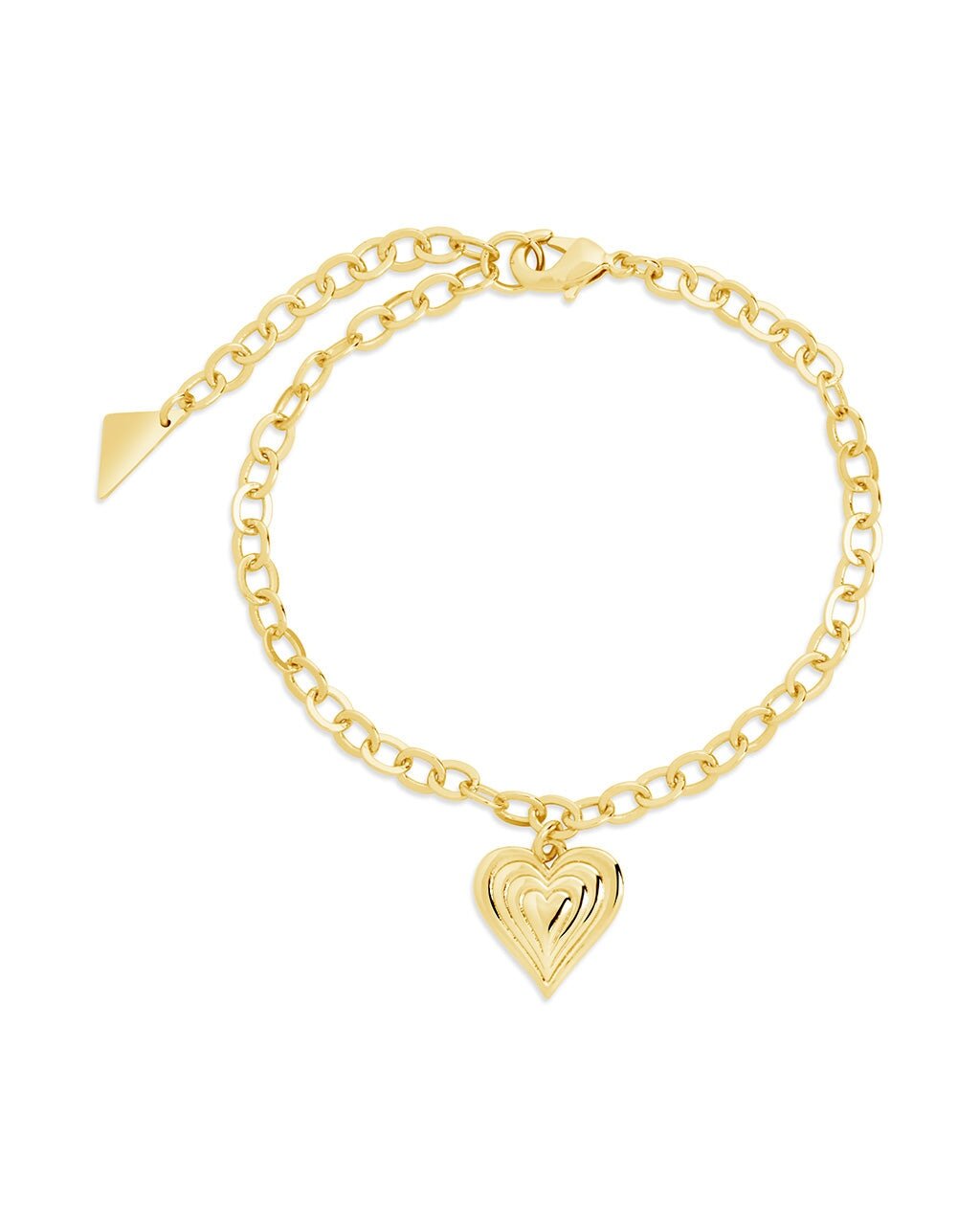Beating Heart Charm Bracelet - 14K Gold or Rhodium Plated