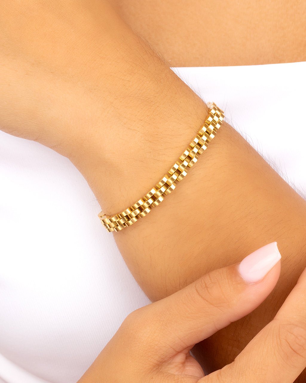 Dainty Thin Watch Chain Bracelet - view 2
