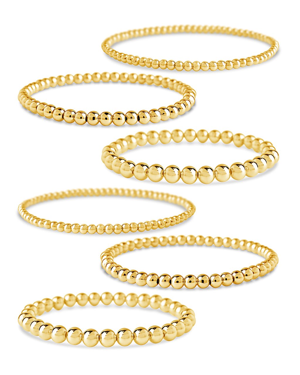 Beaded Stretch Bracelet Sets in Gold